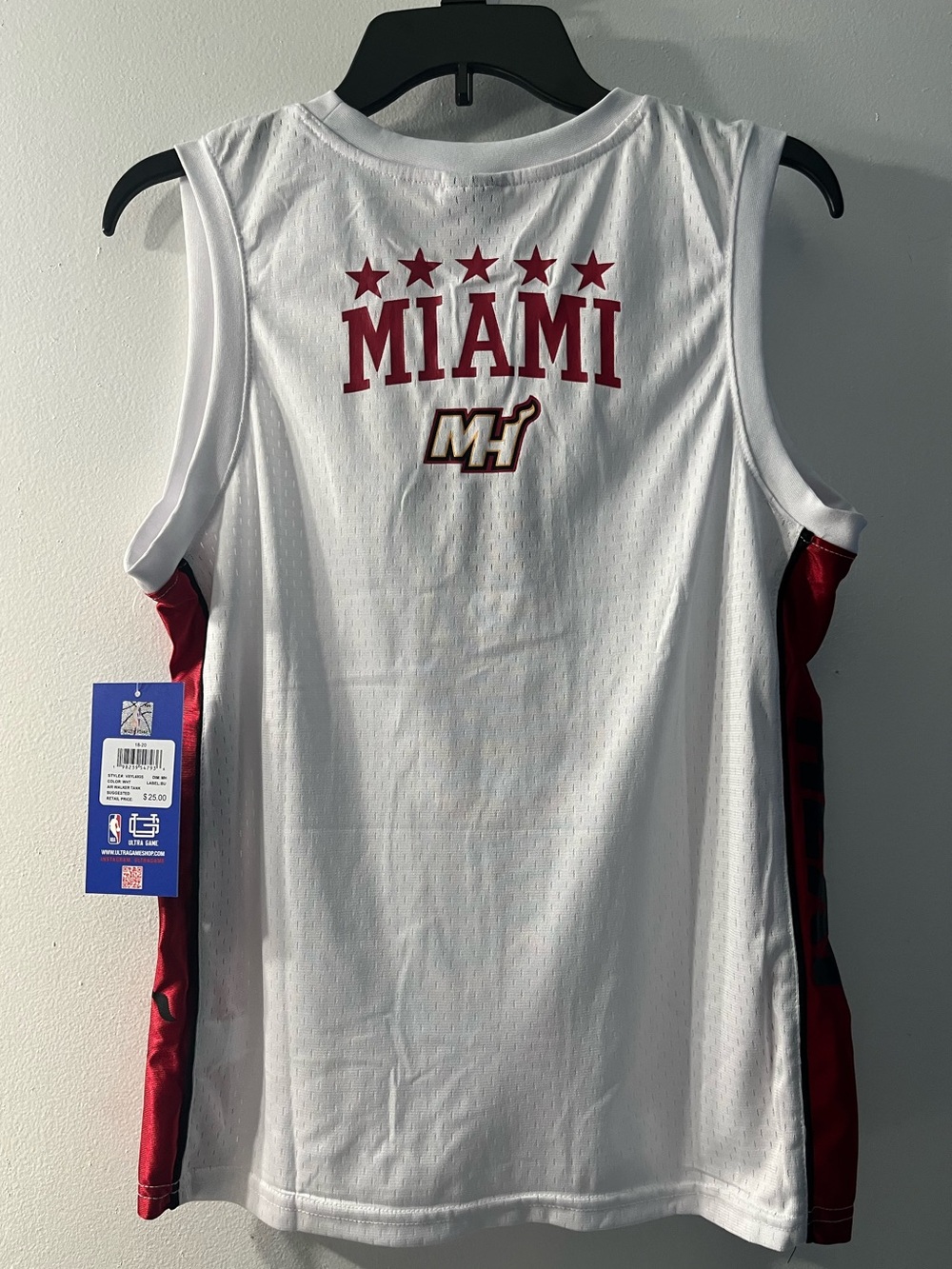 🔥🏀 Miami Heat White and Red Sleeveless Basketball Jersey - Picture 2 of 4